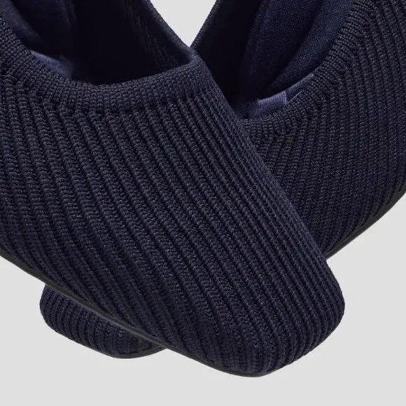 VIVAIA Women’s Black Ribbed Canvas Square-Toe Chunky Heel Pumps Size 5.5-6/ EU36 - Picture 5 of 9